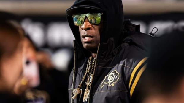 Deion Sanders on the sideline at CU